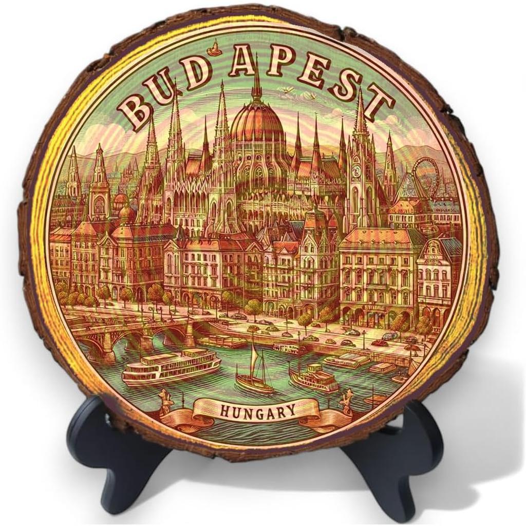 Budapest Hungary Souvenir – Historic Charm Wood Slice Plaque Ideal for Castle Lovers & Hungarian Culture Fans Budapest Hungary Souvenir – Historic Charm Wood Slice Plaque Ideal for Castle Lovers & Hungarian Culture Fans