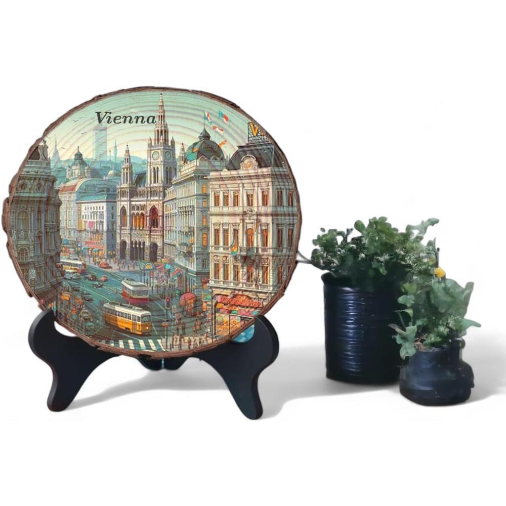 Vienna Austria Souvenir Gift – Classical Elegance Wood Plaque Ideal for Music Fans & European Heritage Collectors