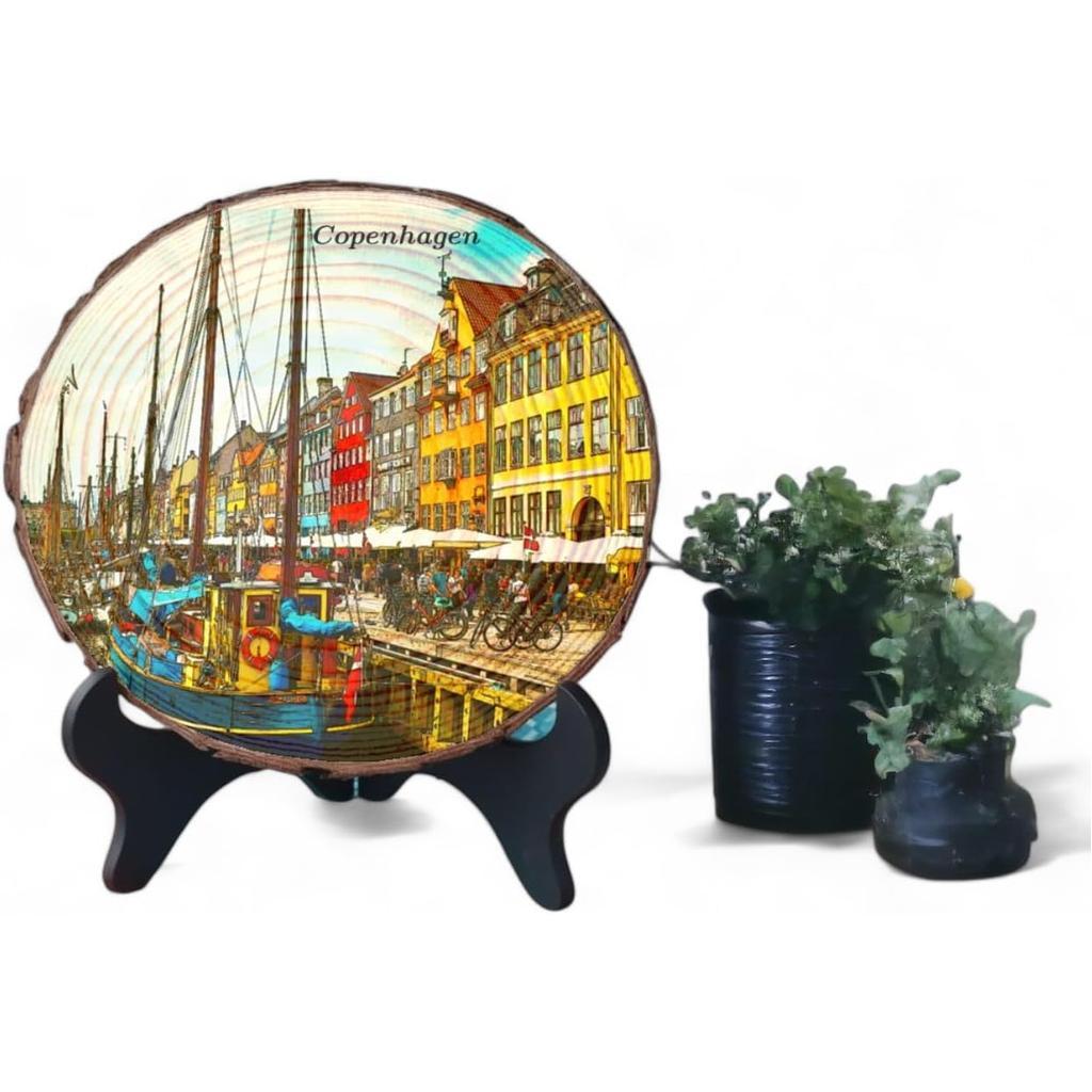 Copenhagen Denmark Souvenir – Nordic Wood Slice Plaque Gift Ideal for Scandinavian Design Lovers & Travel Collectors Copenhagen Denmark Souvenir – Nordic Wood Slice Plaque Gift Ideal for Scandinavian Design Lovers & Travel Collectors