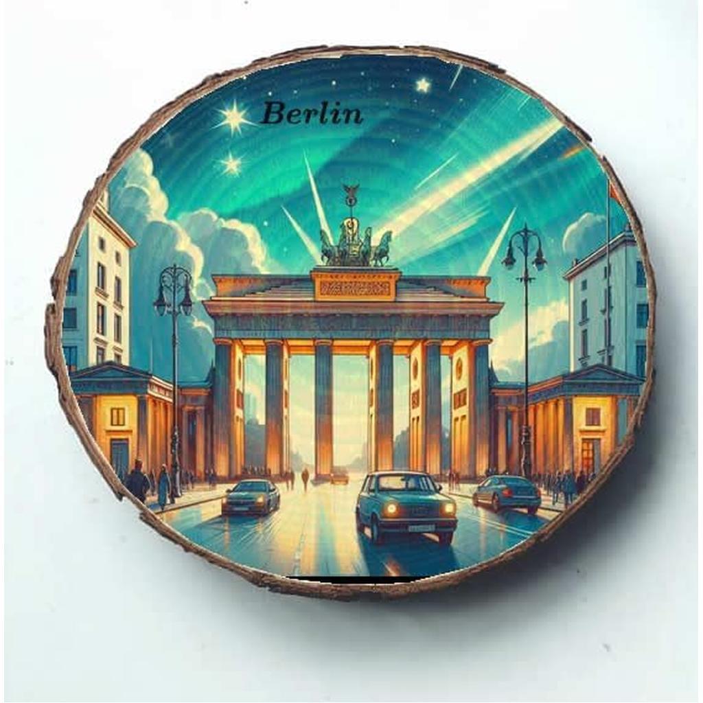 Berlin Germany Souvenir – Urban Style Wood Slice Plaque Ideal for History Enthusiasts, Architecture Buffs & German Travel Fans