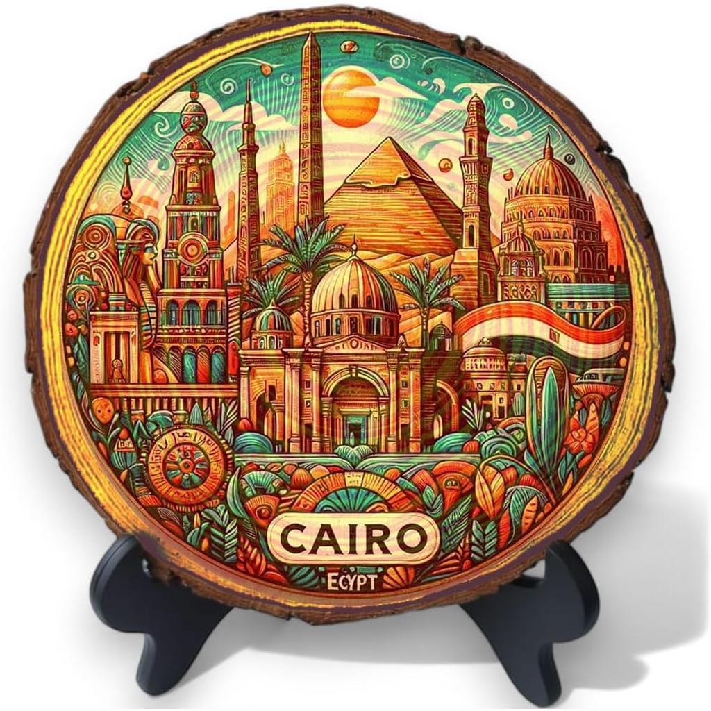 Cairo Egypt Souvenir – Ancient Civilization Wood Plaque Ideal for Pyramid Lovers & Cultural History Fans Cairo Egypt Souvenir – Ancient Civilization Wood Plaque Ideal for Pyramid Lovers & Cultural History Fans
