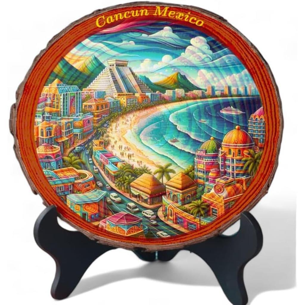 Cancun Mexico Souvenir – Vibrant Coastal Wood Plaque Ideal for Tropical Island Dreamers & Beach Travel Fans Cancun Mexico Souvenir – Vibrant Coastal Wood Plaque Ideal for Tropical Island Dreamers & Beach Travel Fans