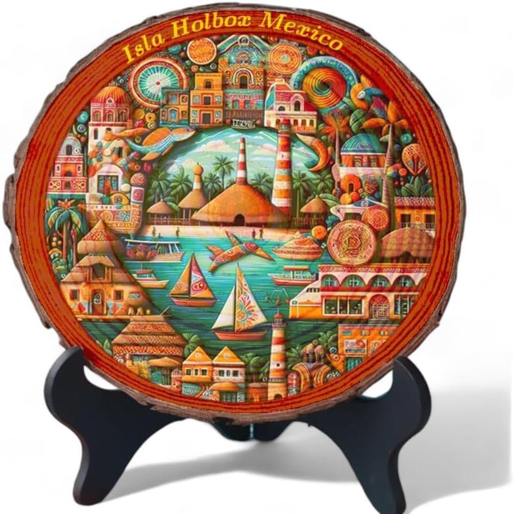 Isla Holbox Mexico Souvenir Gift – Seaside Dream Wood Plaque Ideal for Eco Travel Collectors & Island Enthusiasts