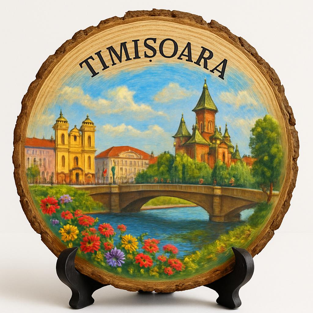 Timișoara Souvenir Gift – Wood Slice Plaque for Wall or Table, Romania (România) Souvenir Gift for Tourists, Plate Collectors & Travel Lovers, Historic Cityscape Decorative Gift Timișoara Souvenir Gift – Wood Slice Plaque for Wall or Table, Romania (România) Souvenir Gift for Tourists, Plate Collectors & Travel Lovers, Historic Cityscape Decorative Gift