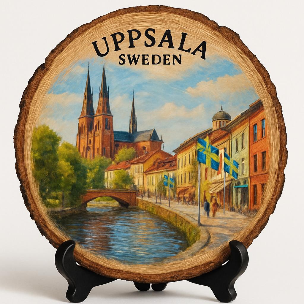 Uppsala Souvenir Gift – Wood Slice Plaque for Wall or Table, Sweden Souvenir for Tourists, Plate Collectors & Travel Lovers, University Town Decorative Gift Uppsala Souvenir Gift – Wood Slice Plaque for Wall or Table, Sweden Souvenir for Tourists, Plate Collectors & Travel Lovers, University Town Decorative Gift