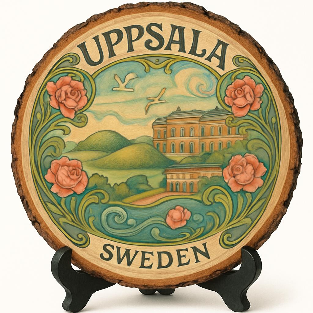 Uppsala Souvenir Gift – Wood Slice Plaque for Wall or Table, Sweden Souvenir for Tourists, Plate Collectors & Travel Lovers, Cathedral City Decorative Gift Uppsala Souvenir Gift – Wood Slice Plaque for Wall or Table, Sweden Souvenir for Tourists, Plate Collectors & Travel Lovers, Cathedral City Decorative Gift