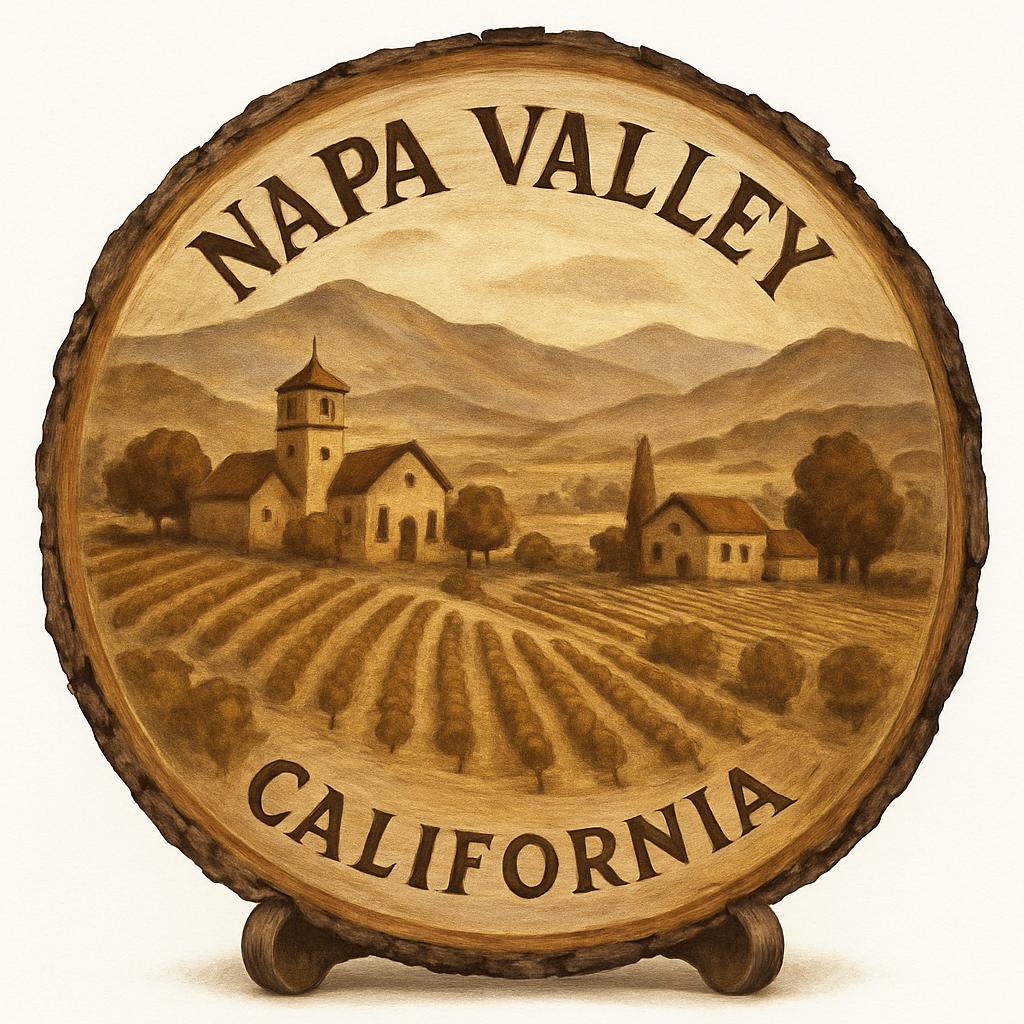Napa Valley California Souvenir Gift – Wood Slice Plaque for Wall or Table, United States Souvenir Gift for Tourists, Wine Country Experience Decorative Gift