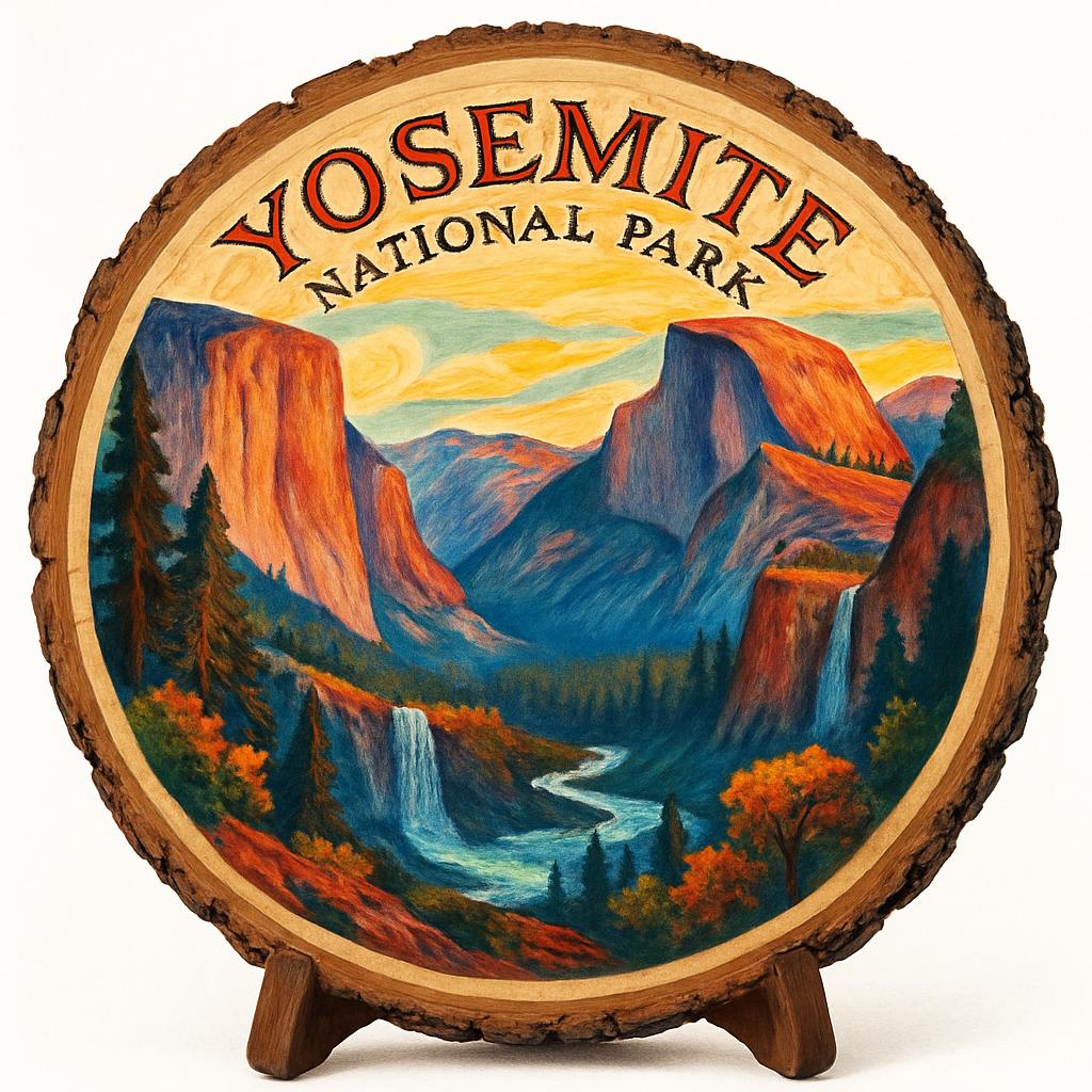 Yosemite National Park Souvenir Gift – Wood Slice Plaque for Wall or Table, United States Souvenir Gift for Tourists, Stunning Natural Beauty Decorative Gift