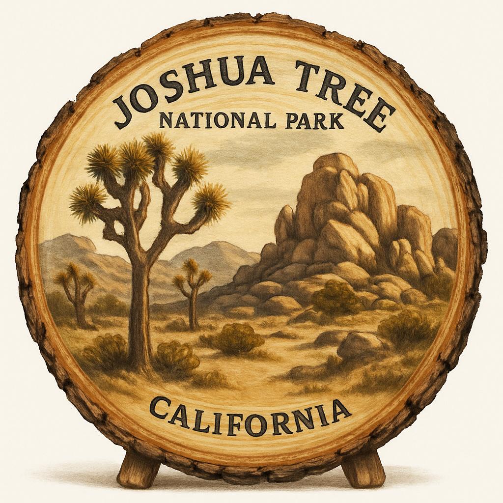 Joshua Tree National Park California Souvenir Gift – Wood Slice Plaque for Wall or Table, United States Souvenir Gift for Tourists, Unique Desert Flora Decorative Gift