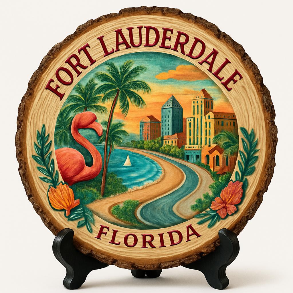 Fort Lauderdale Florida Souvenir Gift – Wood Slice Plaque for Wall or Table, United States Souvenir Gift for Tourists, Tropical Paradise Decorative Gift Fort Lauderdale Florida Souvenir Gift – Wood Slice Plaque for Wall or Table, United States Souvenir Gift for Tourists, Tropical Paradise Decorative Gift