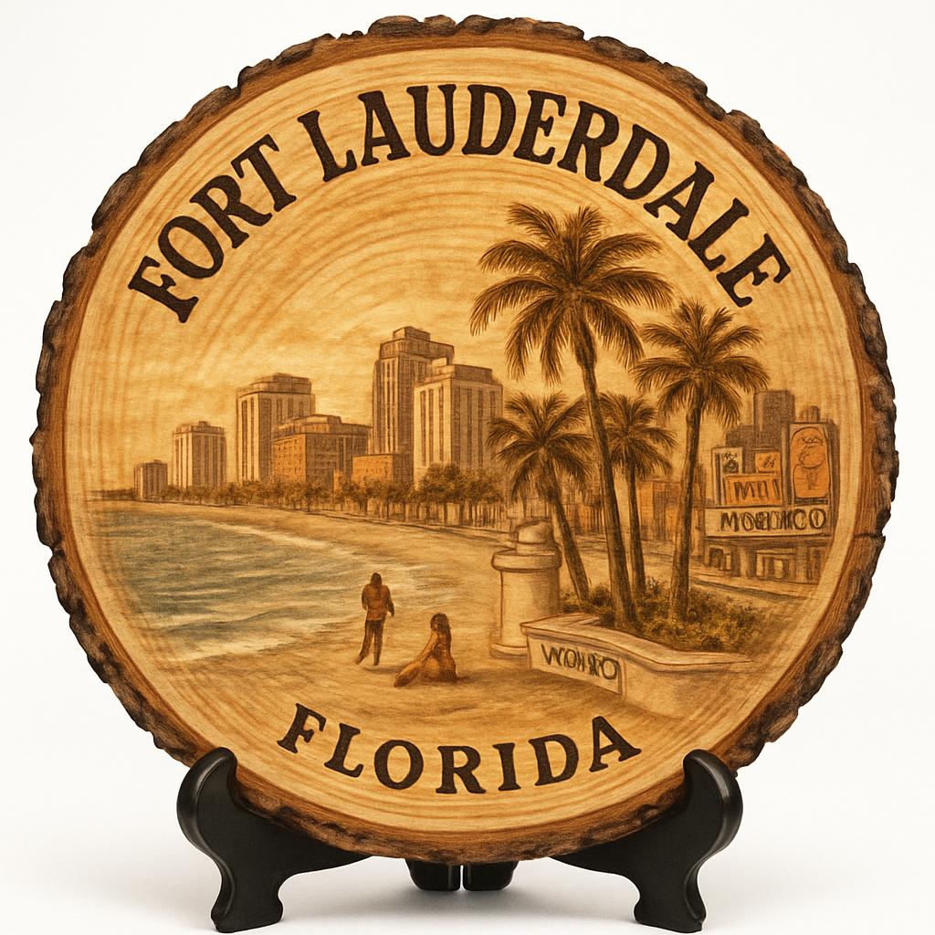 Fort Lauderdale Florida Souvenir Gift – Wood Slice Plaque for Wall or Table, United States Souvenir Gift for Tourists, Vibrant Beach Life Decorative Gift Fort Lauderdale Florida Souvenir Gift – Wood Slice Plaque for Wall or Table, United States Souvenir Gift for Tourists, Vibrant Beach Life Decorative Gift