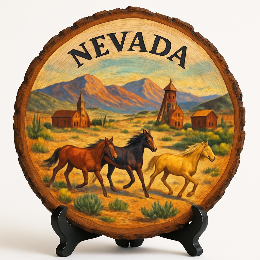 Nevada Souvenir Gift – Wood Slice Plaque for Wall or Table, US Souvenir Gift for Tourists, Thrilling Casino Experience Decorative Gift Nevada Souvenir Gift – Wood Slice Plaque for Wall or Table, US Souvenir Gift for Tourists, Thrilling Casino Experience Decorative Gift