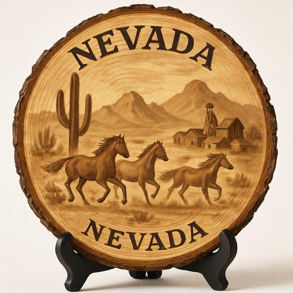 Las Vegas Nevada Souvenir Gift – Wood Slice Plaque for Wall or Table, United States Souvenir Gift for Tourists, Iconic Strip Experience Decorative Gift