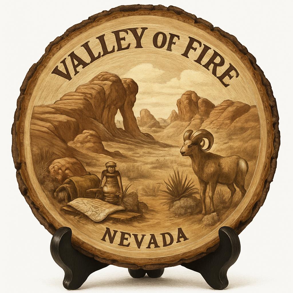 Valley of Fire Nevada Souvenir Gift – Wood Slice Plaque for Wall or Table, United States Souvenir Gift for Tourists, Stunning Desert Landscape Decorative Gift Valley of Fire Nevada Souvenir Gift – Wood Slice Plaque for Wall or Table, United States Souvenir Gift for Tourists, Stunning Desert Landscape Decorative Gift