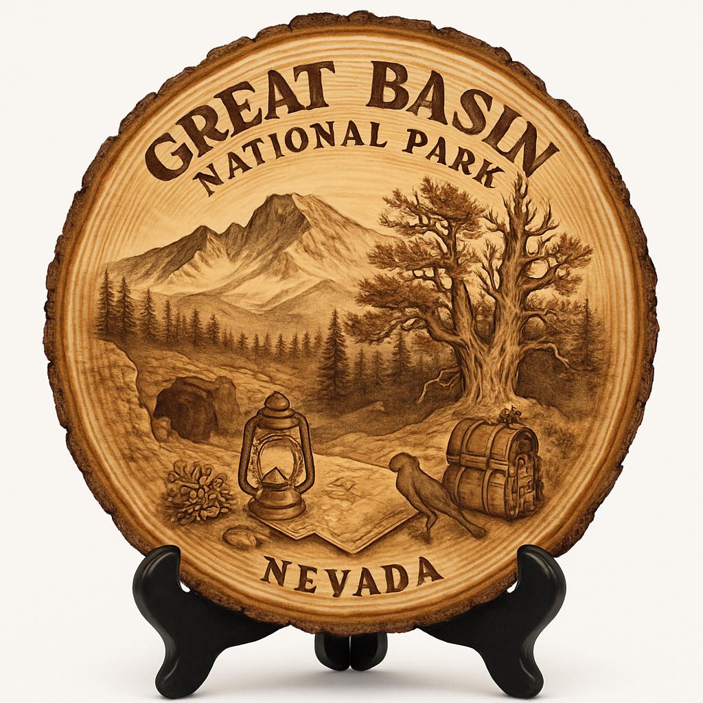 Great Basin National Park Nevada Souvenir Gift – Wood Slice Plaque for Wall or Table, United States Souvenir Gift for Tourists, Majestic Mountain Landscape Decorative Gift