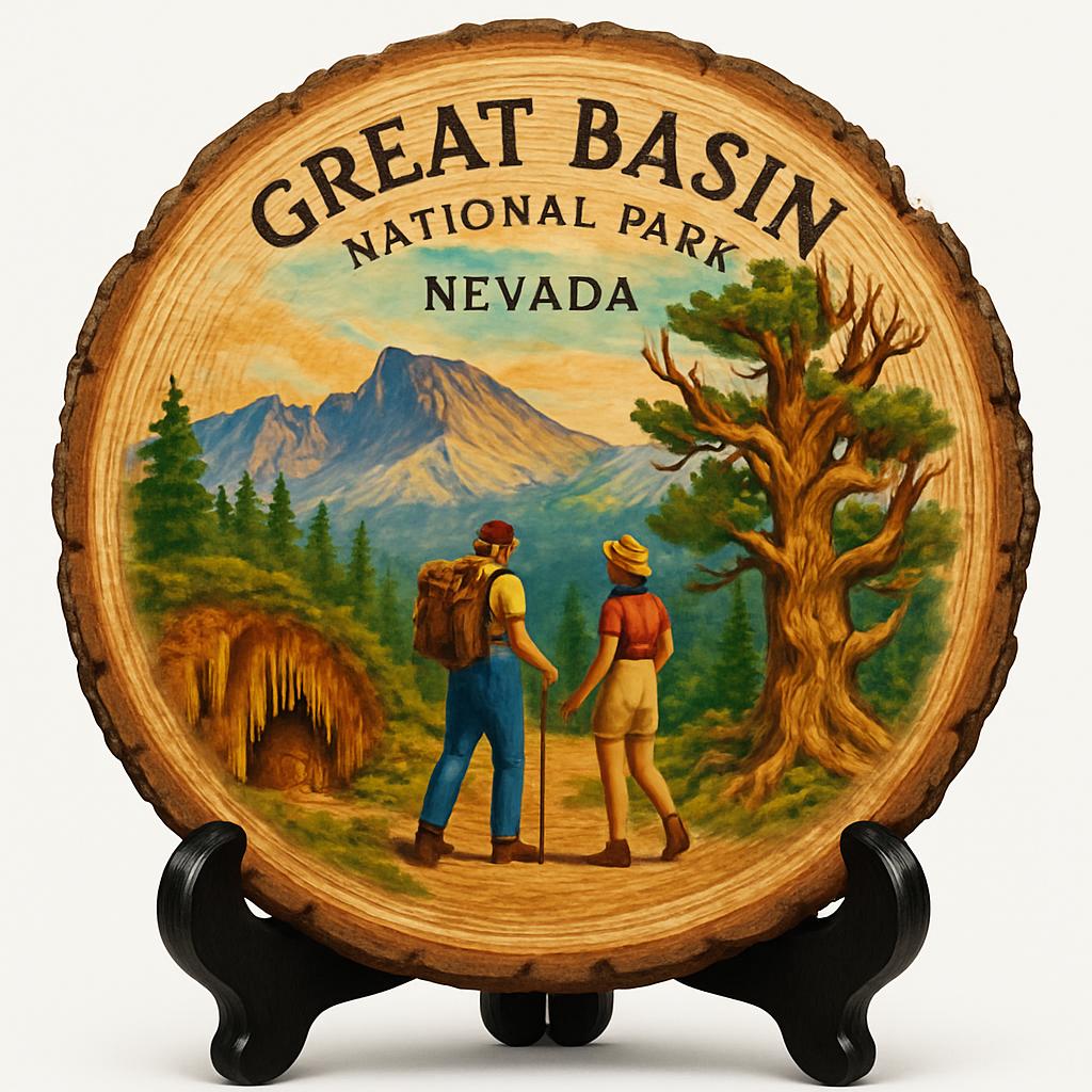 Great Basin National Park Nevada Souvenir Gift – Wood Slice Plaque for Wall or Table, United States Souvenir Gift for Tourists, Unique Natural Wonders Decorative Gift
