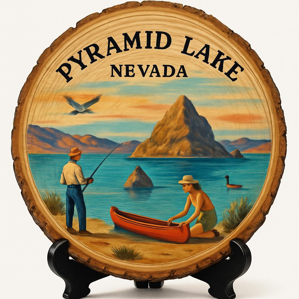 Pyramid Lake Nevada Souvenir Gift – Wood Slice Plaque for Wall or Table, United States Souvenir Gift for Tourists, Scenic Outdoor Adventure Decorative Gift Pyramid Lake Nevada Souvenir Gift – Wood Slice Plaque for Wall or Table, United States Souvenir Gift for Tourists, Scenic Outdoor Adventure Decorative Gift