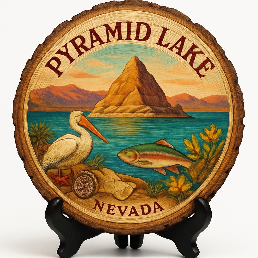 Pyramid Lake Nevada Souvenir Gift – Wood Slice Plaque for Wall or Table, United States Souvenir Gift for Tourists, Scenic Reflection Views Decorative Gift Pyramid Lake Nevada Souvenir Gift – Wood Slice Plaque for Wall or Table, United States Souvenir Gift for Tourists, Scenic Reflection Views Decorative Gift