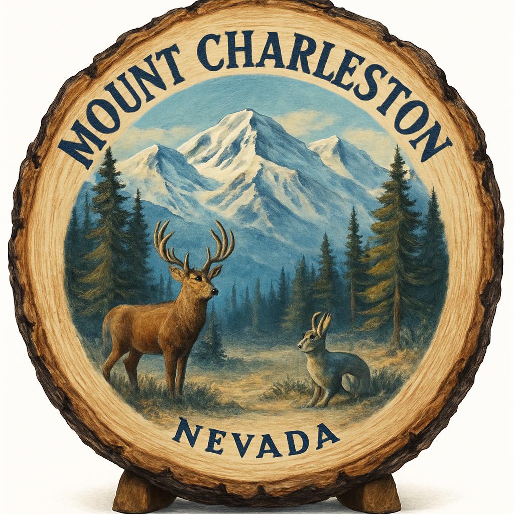 Mount Charleston Nevada Souvenir Gift – Wood Slice Plaque for Wall or Table, United States Souvenir Gift for Tourists, Majestic Mountain Retreat Decorative Gift