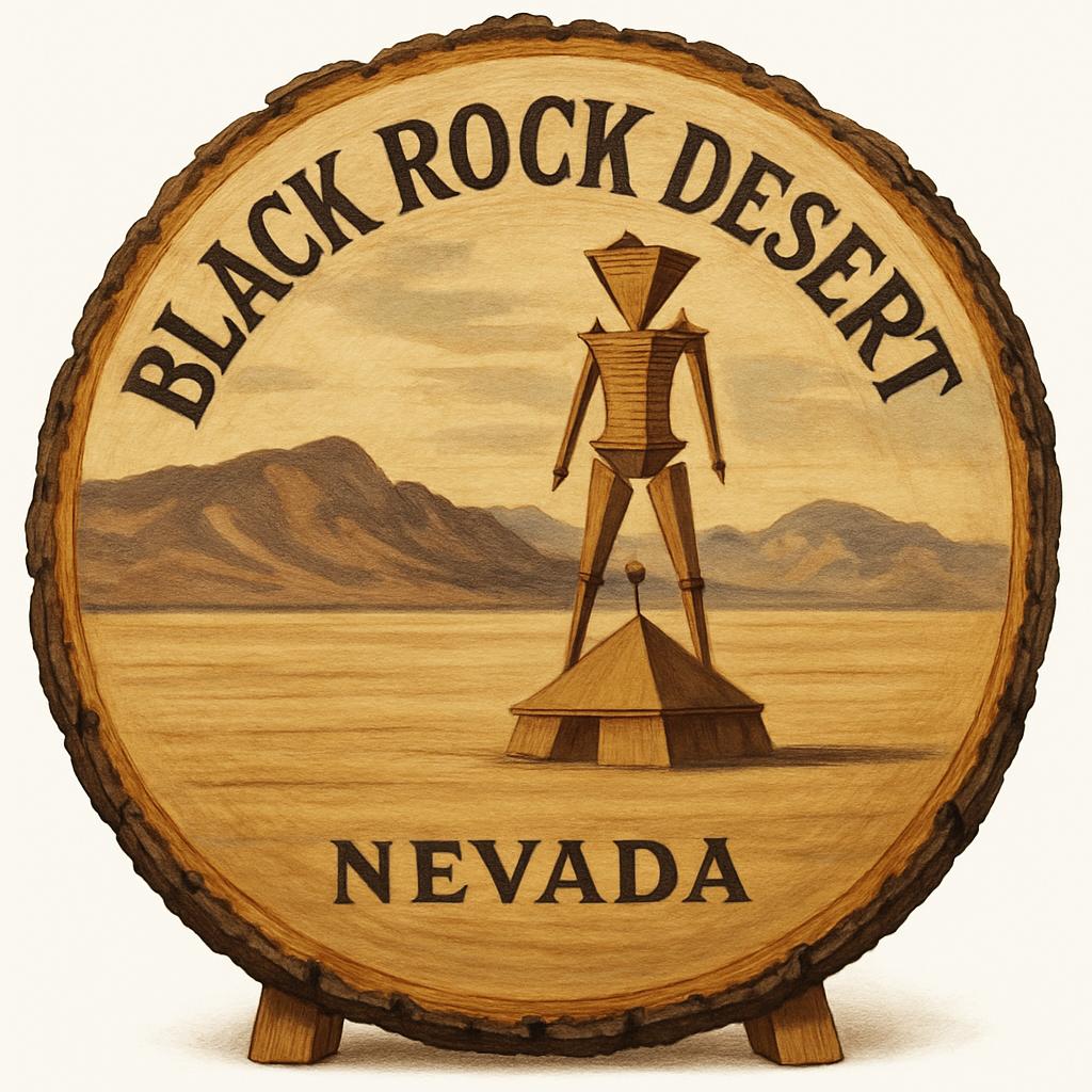 Black Rock Desert Nevada Souvenir Gift – Wood Slice Plaque for Wall or Table, United States Souvenir Gift for Tourists, Unique Desert Landscape Decorative Gift